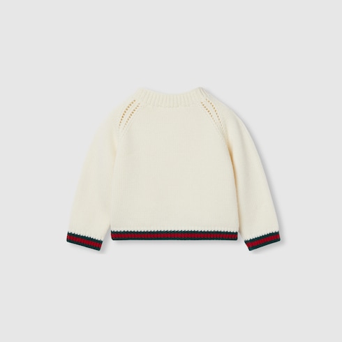 Baby-Cardigan aus Wolle mit Web