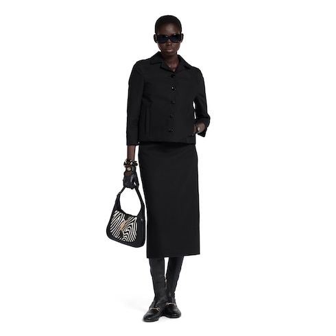 Cotton gabardine 3/4 sleeve jacket