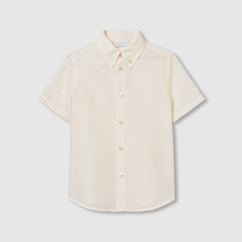 Camisa infantil de jacquard de algodón con GG