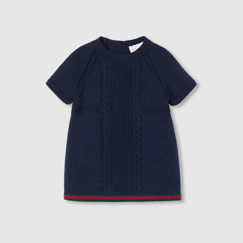 Robe pour bébé en laine avec bande Web