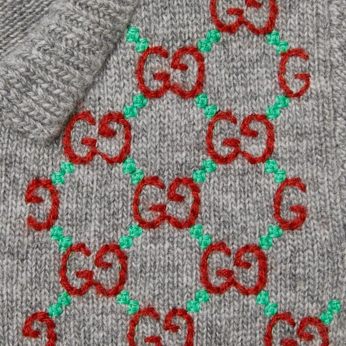 Baby wool dress with embroidery