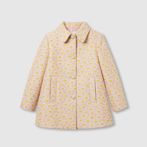 Children's floral jacquard coat