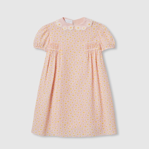 Vestido infantil crepé de seda estampado