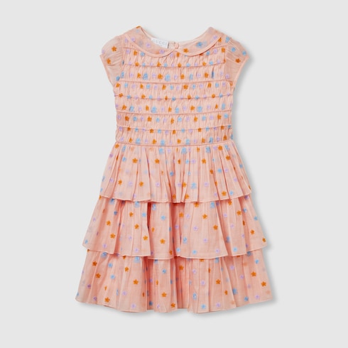 Children's embroidered organza dress
