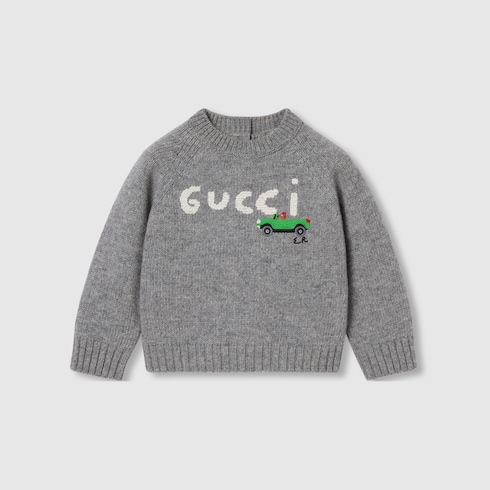 Baby wool sweater with embroidery