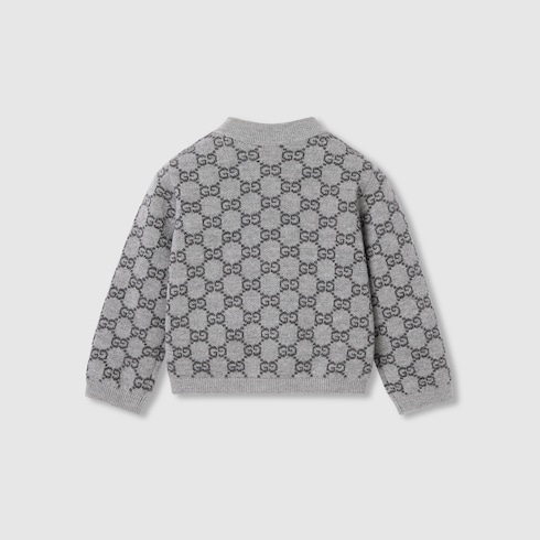 Baby GG wool jacquard cardigan