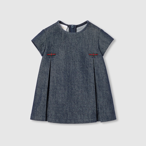 Robe en denim pour bébé avec bande Web