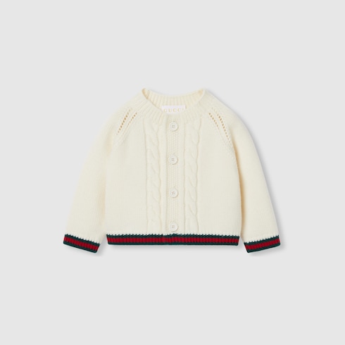 Baby wool cardigan with Web