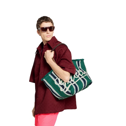  Embroidered large canvas tote bag
