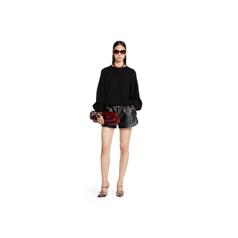 Pull en cachemire et laine avec finition bande Web