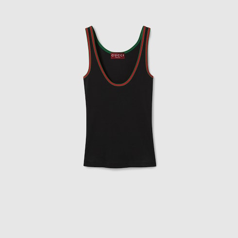 Tanktop aus gerippter Baumwolle mit Web