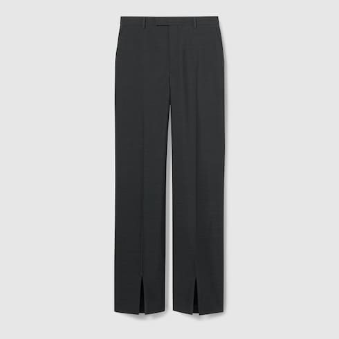 Pantaloni oversize a vita bassa in lana