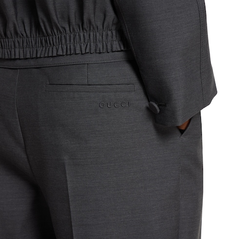 Pantaloni oversize a vita bassa in lana