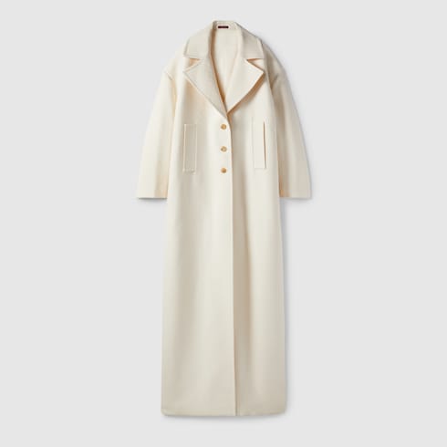 100％安い crêpe wool Silk single-breasted US GUCCI® | white off in coat ジャケット・アウター