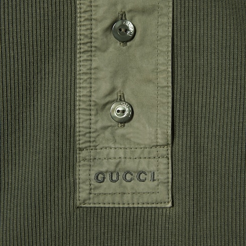 T-shirt a maniche lunghe in cotone a coste