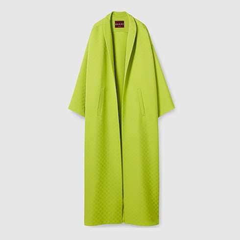 GG fabric jacquard coat in bright green | GUCCI® US GG fabric jacquard coat in bright green | GUCCI® US