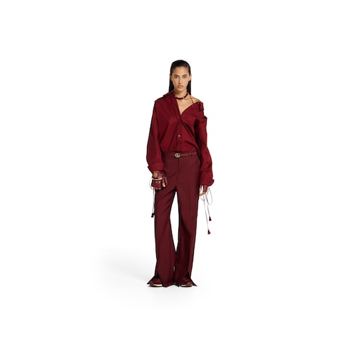 Camicia in popeline di cotone con laccetti