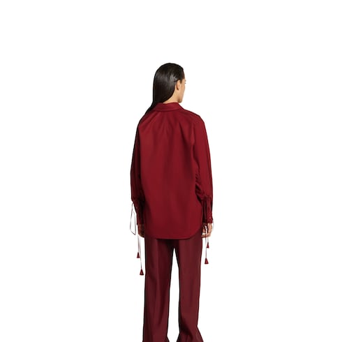 Camicia in popeline di cotone con laccetti