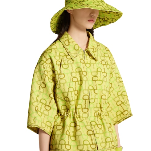 Veste coupe carrée à manches courtes avec imprimé