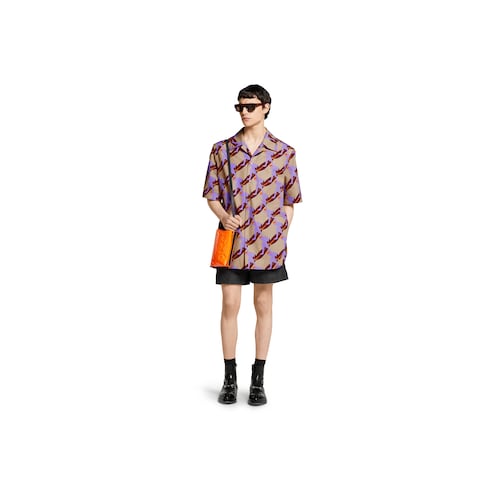 Chemise en popeline de coton léger à imprimé