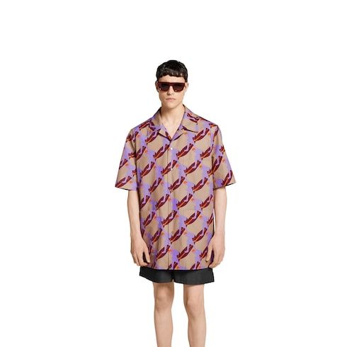 Camicia in popeline di cotone leggero stampato