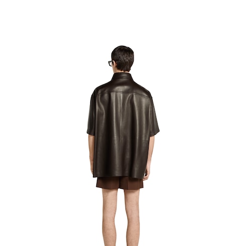 Chemise en cuir plongé embossée