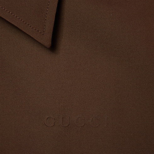 Embossed wool twill zip jacket Detail 6