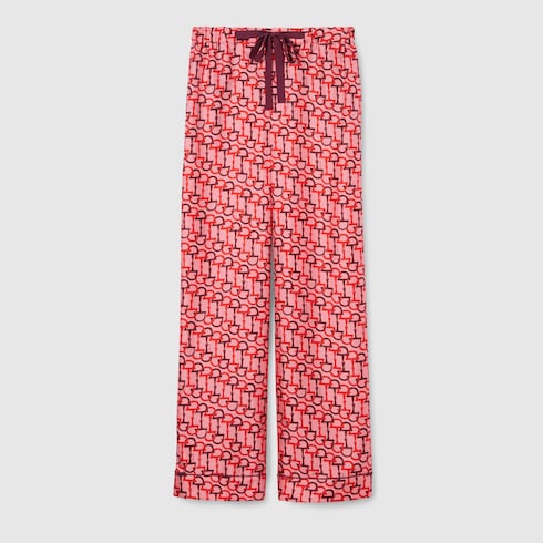Pantalon en soie imprimée