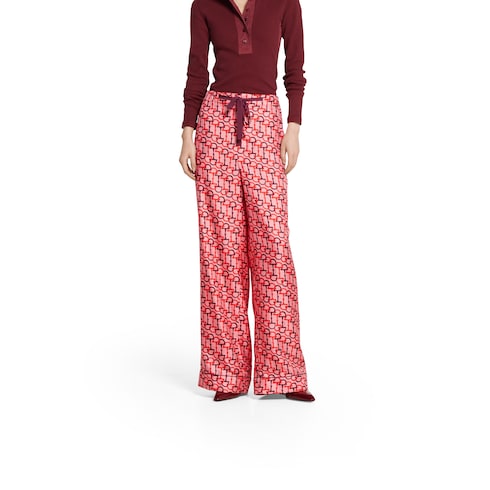 Pantalon en soie imprimée