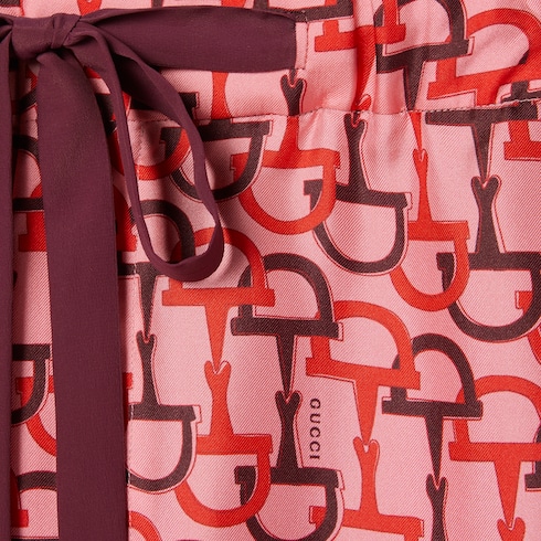 Pantalon en soie imprimée