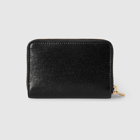 Zip card case with Gucci script