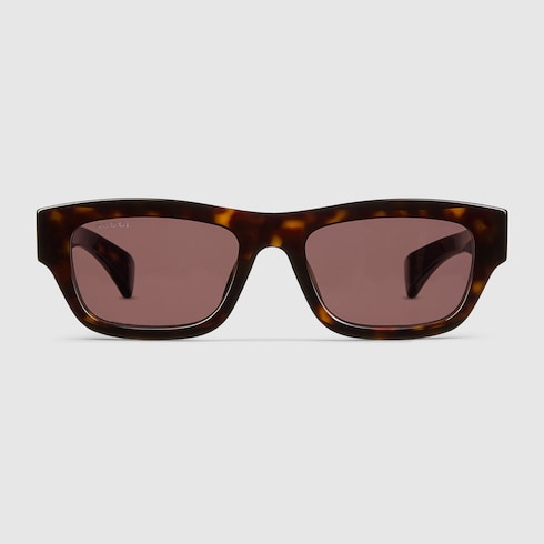 Low nose bridge fit rectangular sunglasses