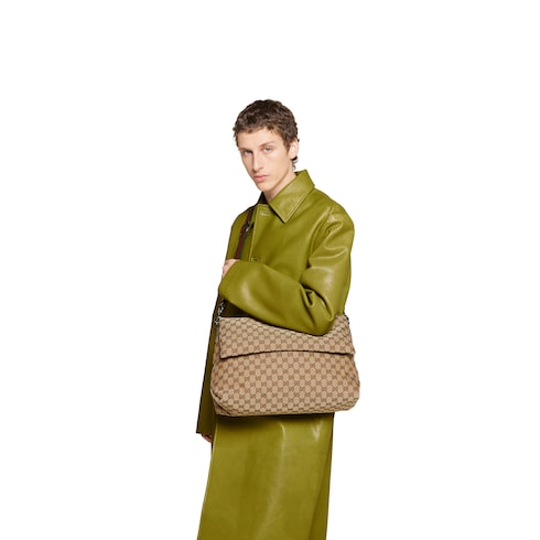 Sac à bandoulière en toile GG grand format