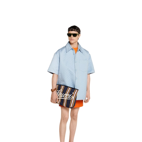Pouch in tessuto ricamato misura grande