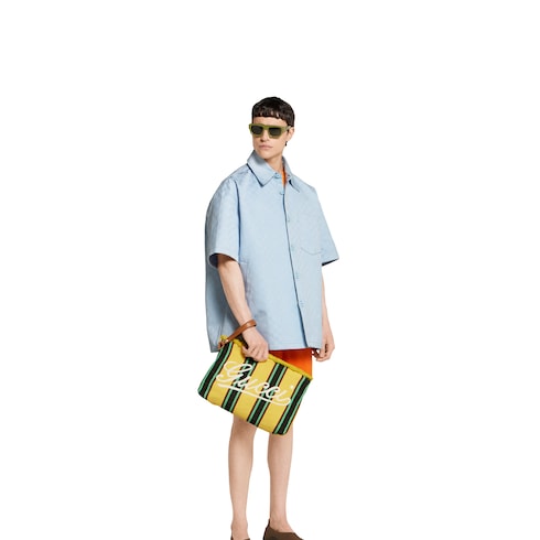 Pouch in tessuto ricamato misura grande