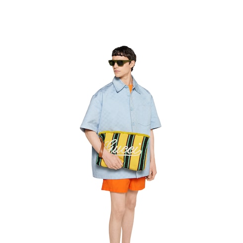 Pouch in tessuto ricamato misura grande