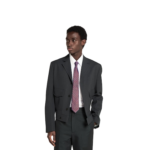 Striped silk jacquard tie