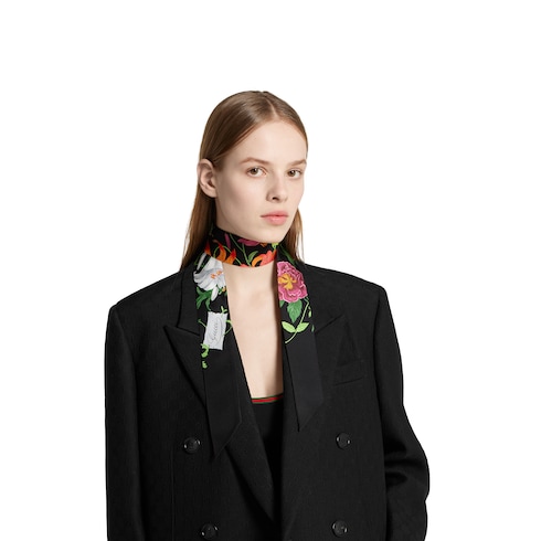 Lazo para el cuello sarga de seda estampada