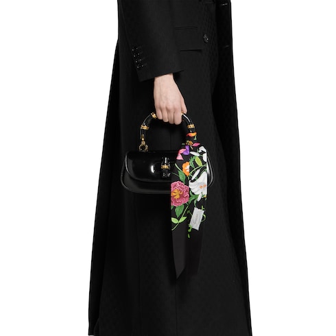 Ruban en twill de soie imprimé