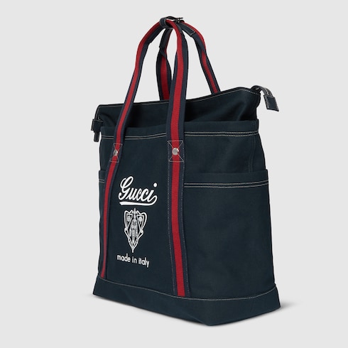 Großer Shopper aus Canvas mit Print 