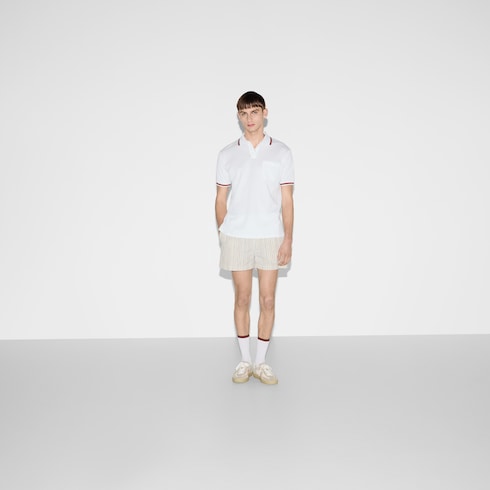 Cotton polo shirt with embroidery