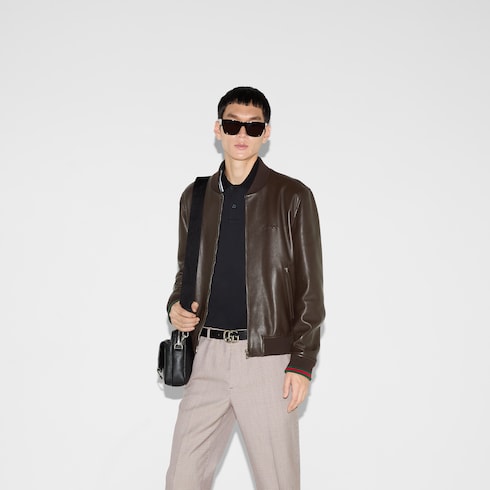 Polo in cotone stretch con ricamo