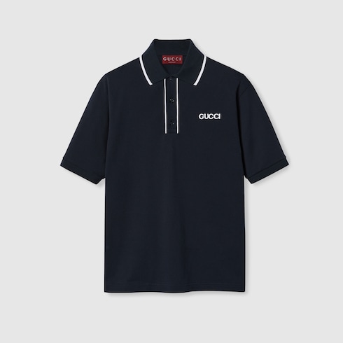 Polo en piqué de coton brodé