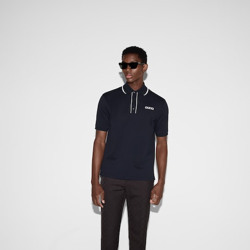Polo en piqué de coton brodé