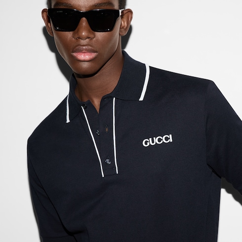 Poloshirt aus Baumwoll-Piqué mit Stickerei
