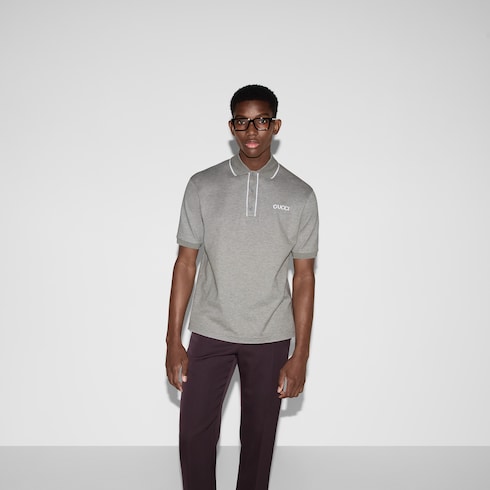 Camisa polo de piqué de algodón 