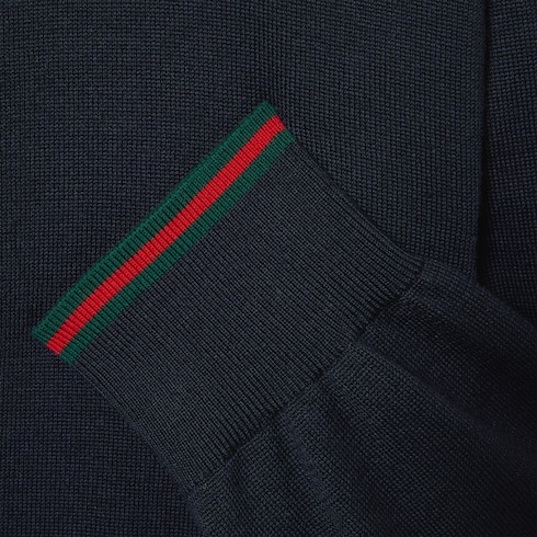 Cardigan en maille de laine avec bande Web