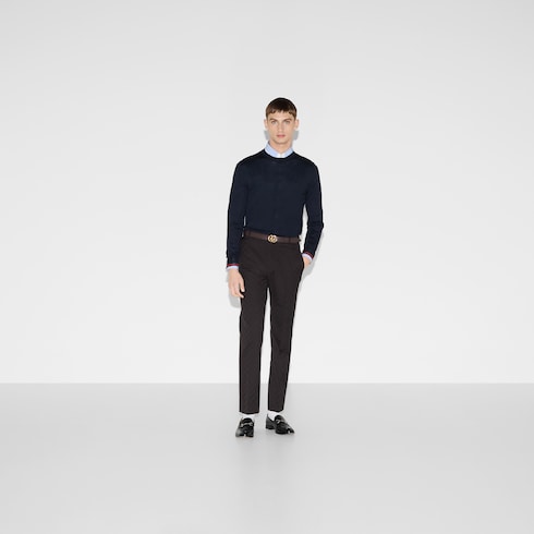 Wool knit sweater with Web