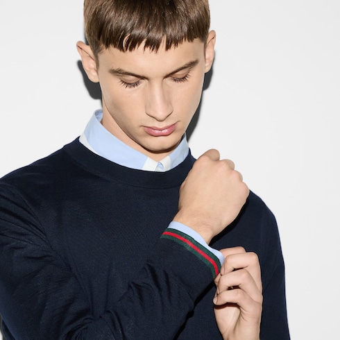 Свитер из шерстяного трикотажа с Web