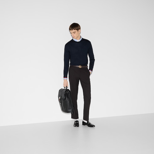 Wool knit sweater with Web